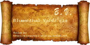Blumenthal Valéria névjegykártya